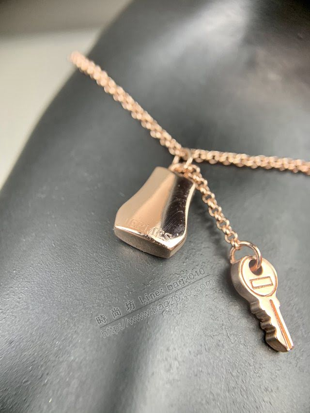 Hermes首飾品 愛馬仕Kelly Clochette鎖頭項鏈 Hermes女款手鏈  zgh1572